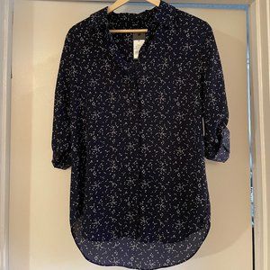 Long-Sleeved Collared Shirt | Navy | Medium